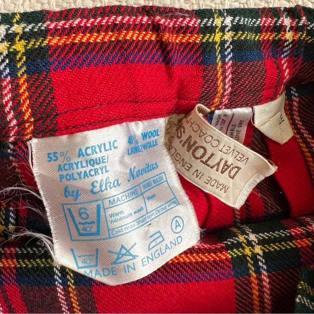 Vintage Plaid Scottish Kilt Style Wool Blend Skirt - Picture 5 of 7